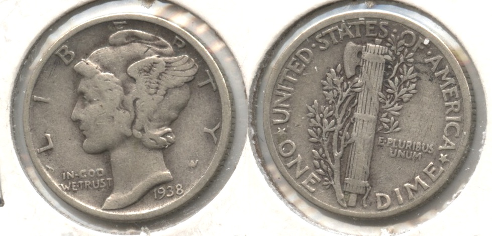 1938 Mercury Dime Fine-12 #a