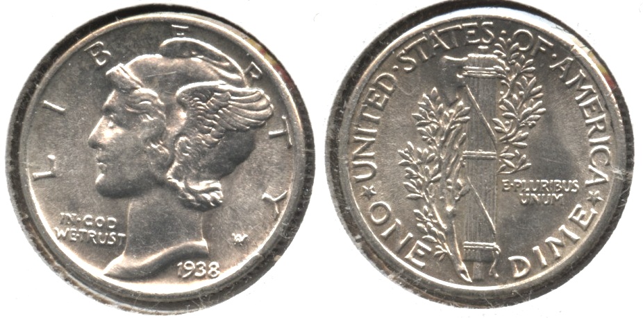 1938 Mercury Dime MS-63 #a