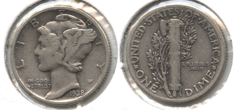 1938 Mercury Dime VG-8 #c