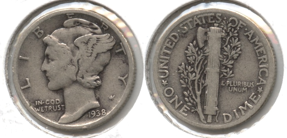 1938 Mercury Dime VG-8 #d