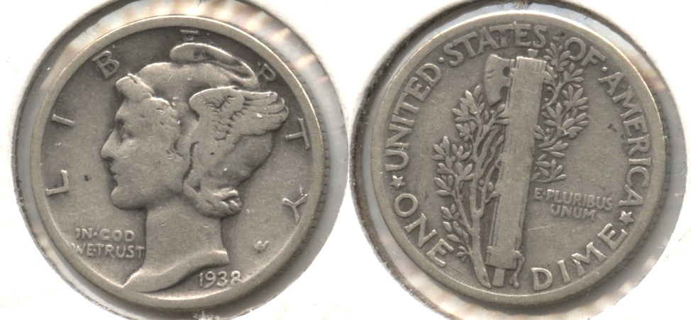 1938 Mercury Dime VG-8 #e