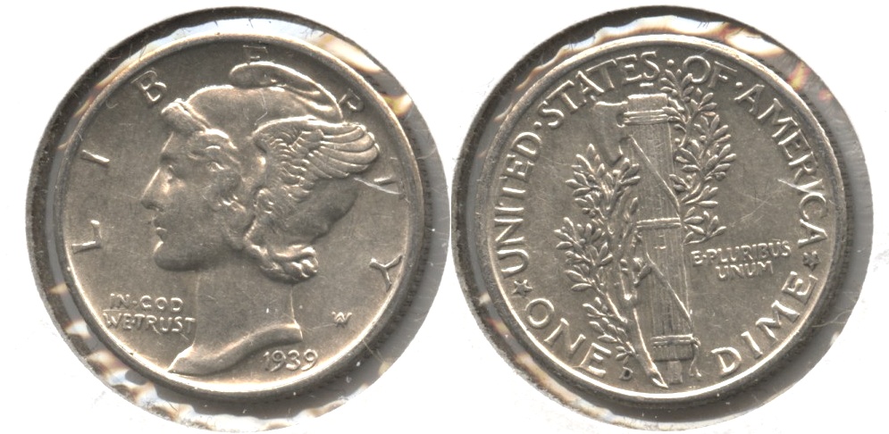 1939-D Mercury Dime AU-50 #b