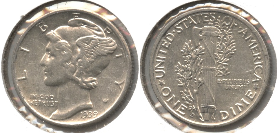 1939-D Mercury Dime AU-50 #d