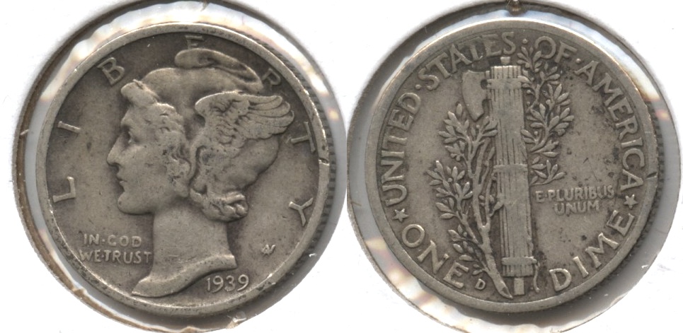 1939-D Mercury Dime Fine-12 #c