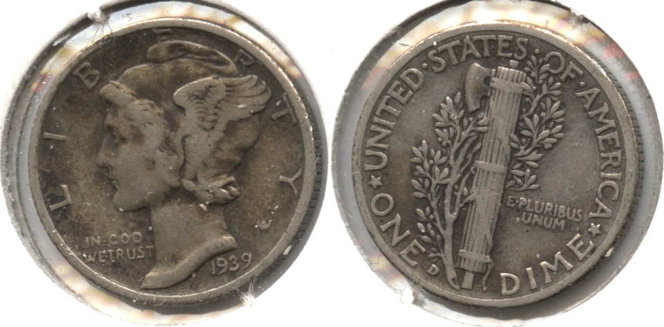 1939-D Mercury Dime Fine-12 #g