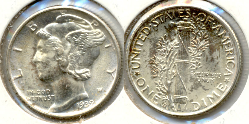 1939-D Mercury Dime MS-64 Split Bands