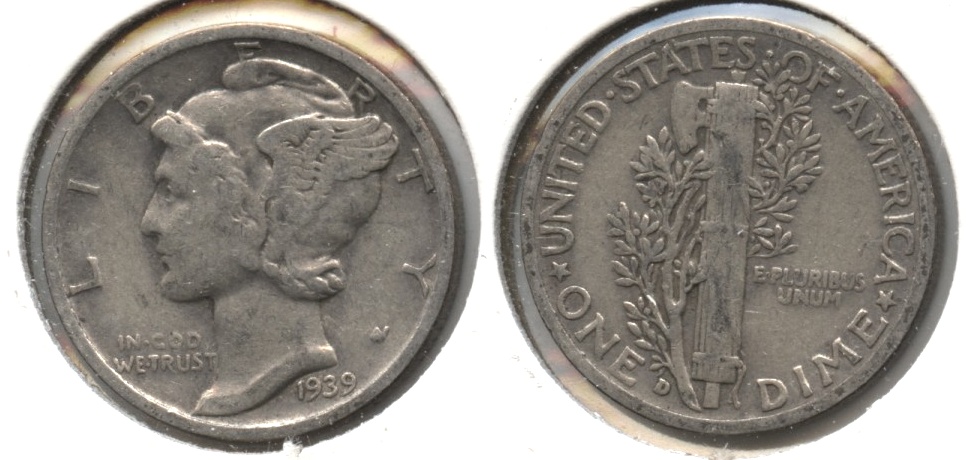 1939-D Mercury Dime VG-10