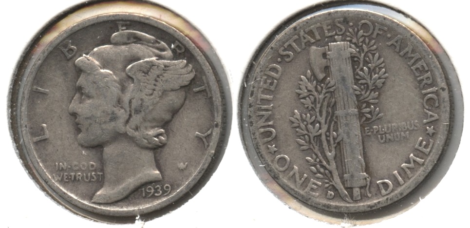 1939-D Mercury Dime VG-10 #a