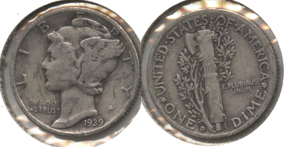 1939-D Mercury Dime VG-8 #aa
