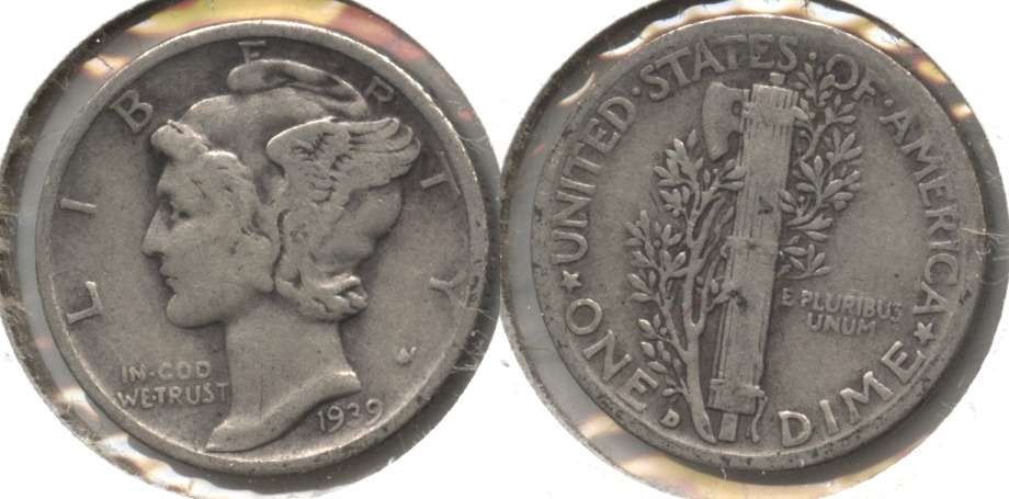 1939-D Mercury Dime VG-8 #ab