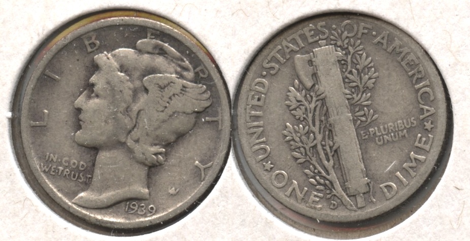1939-D Mercury Dime VG-8 #ad