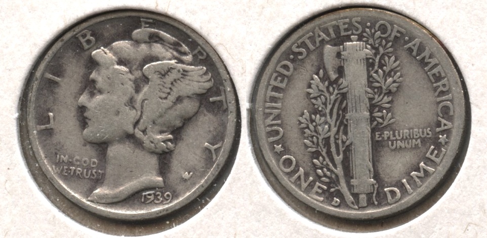 1939-D Mercury Dime VG-8 #ae