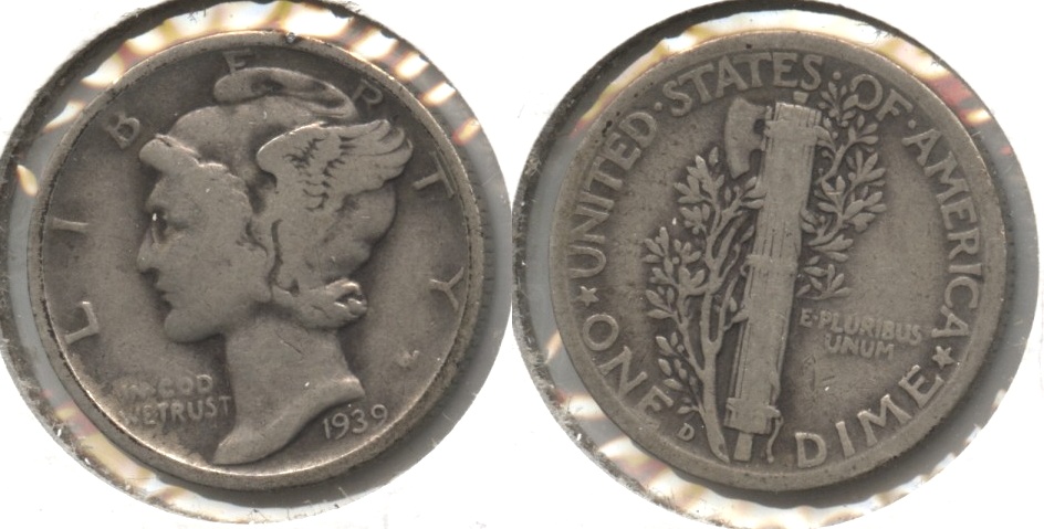 1939-D Mercury Dime VG-8 #d