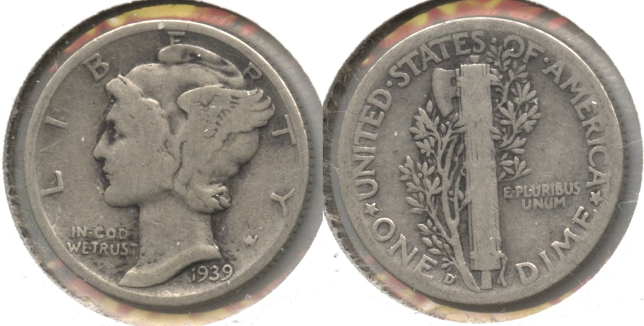 1939-D Mercury Dime VG-8 #e