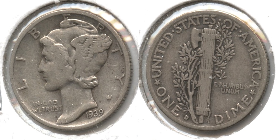 1939-D Mercury Dime VG-8 #f