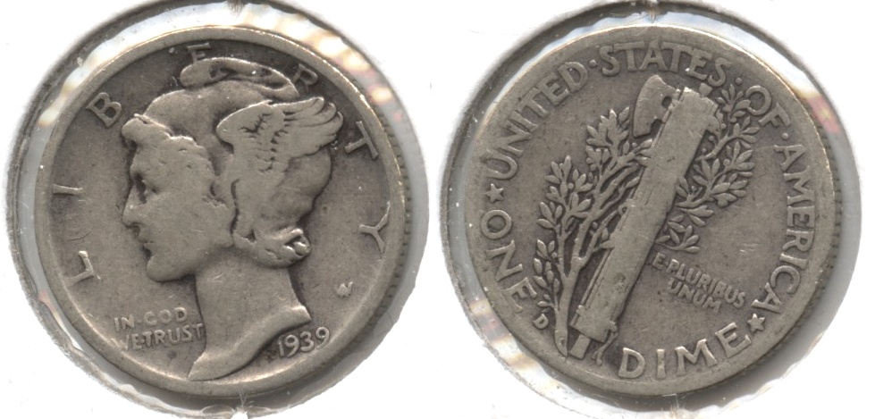 1939-D Mercury Dime VG-8 #k
