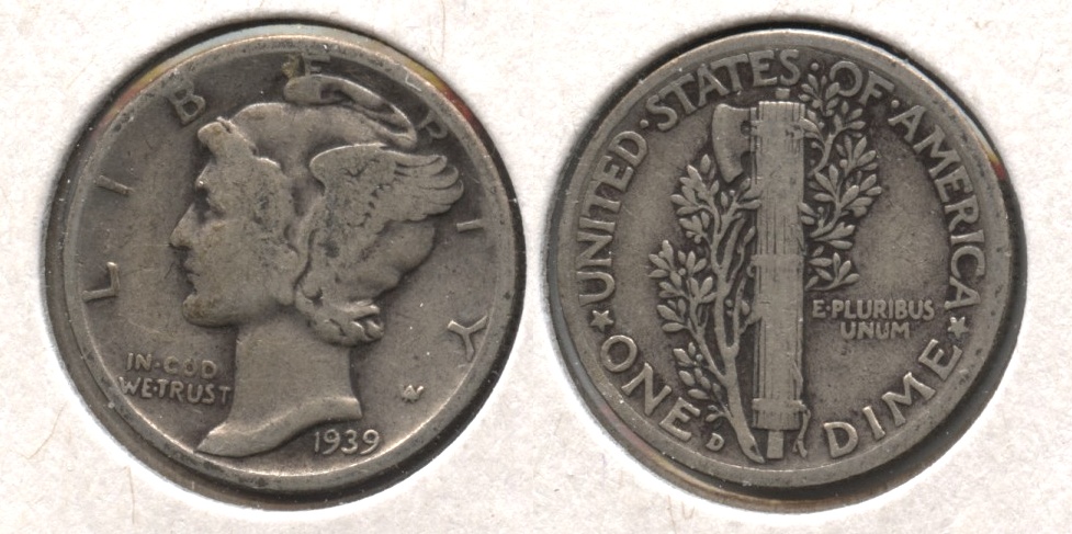 1939-D Mercury Dime VG-8 #o