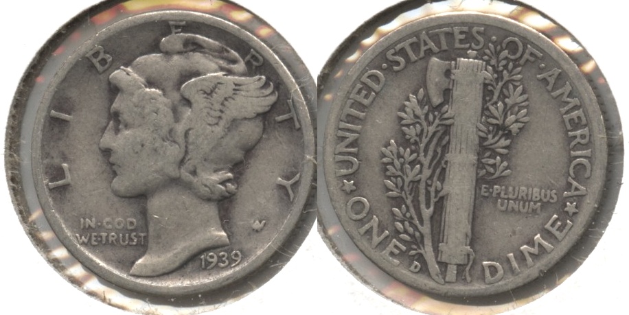 1939-D Mercury Dime VG-8 #u