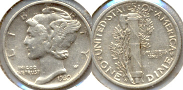 1939-S Mercury Dime AU-50 a