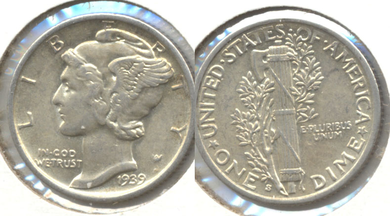 1939-S Mercury Dime AU-50 f