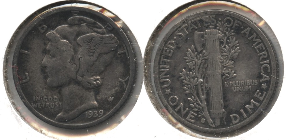 1939-S Mercury Dime Fine-12 #a Toned