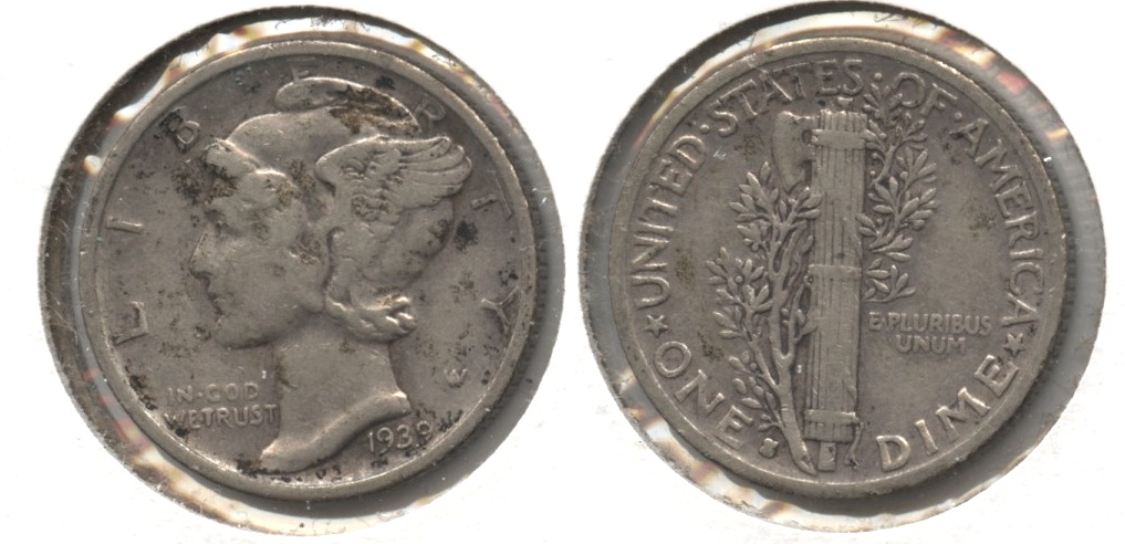 1939-S Mercury Dime Fine-12 #g