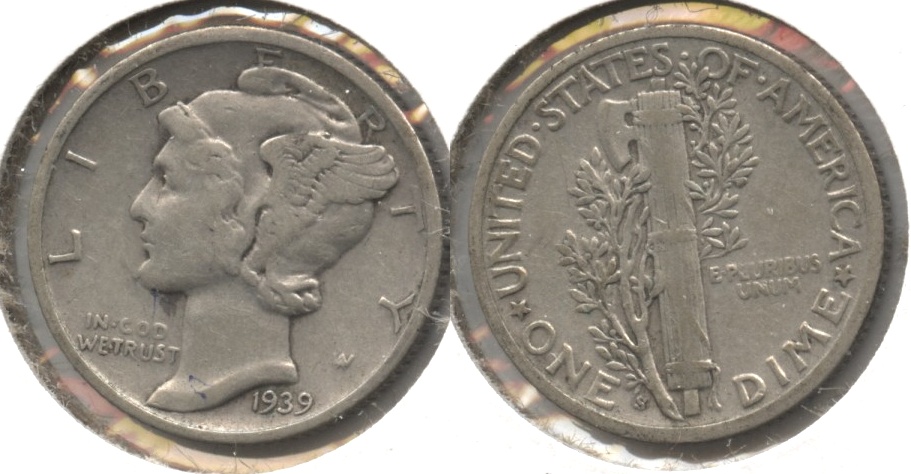 1939-S Mercury Dime Fine-12 #j