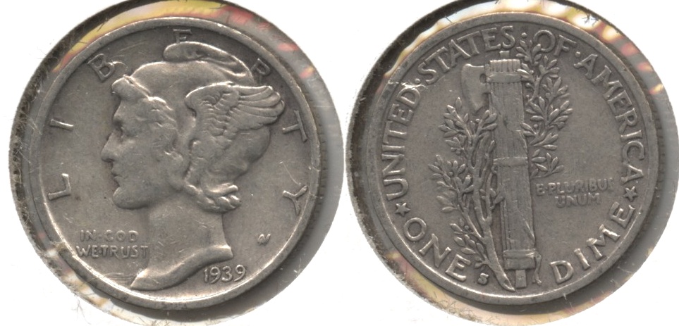 1939-S Mercury Dime Fine-12 #p