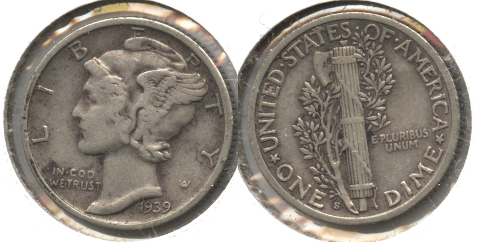 1939-S Mercury Dime VF-20 #a