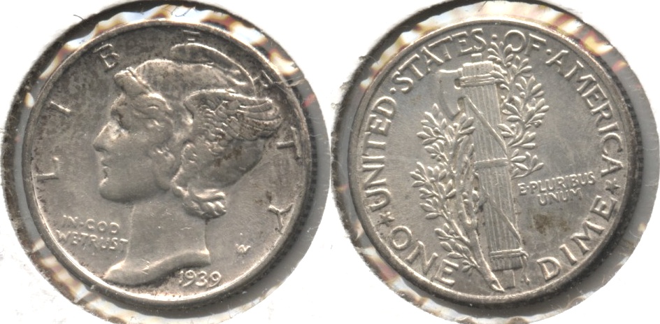 1939 Mercury Dime AU-50 #e