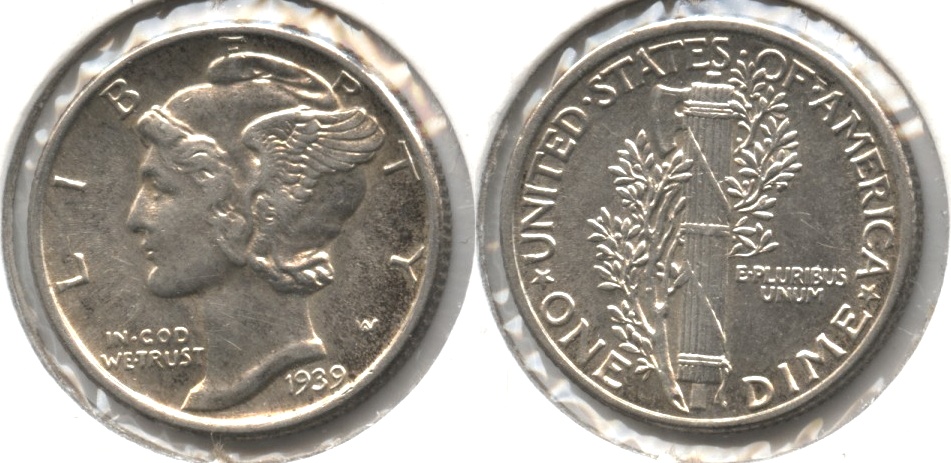 1939 Mercury Dime AU-50 #f