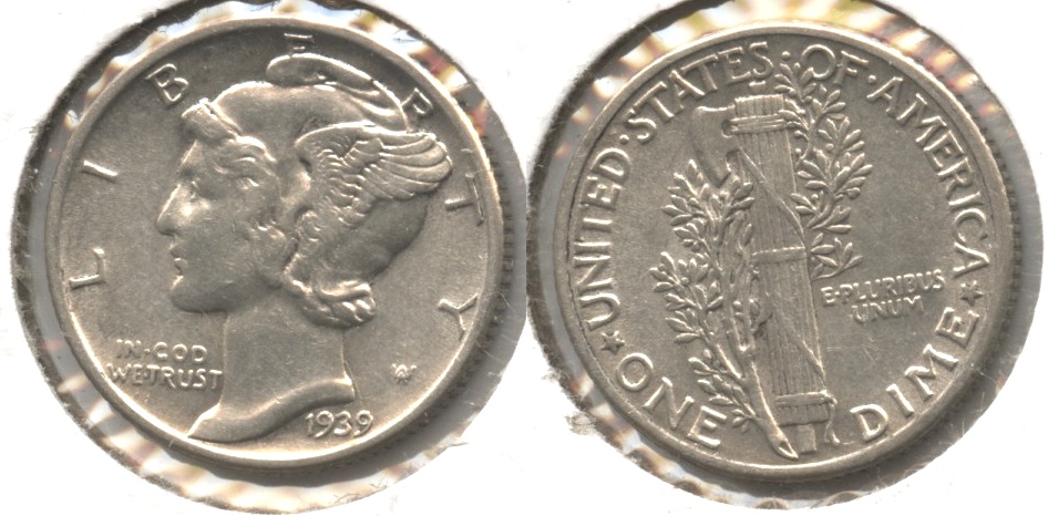 1939 Mercury Dime AU-50 #k