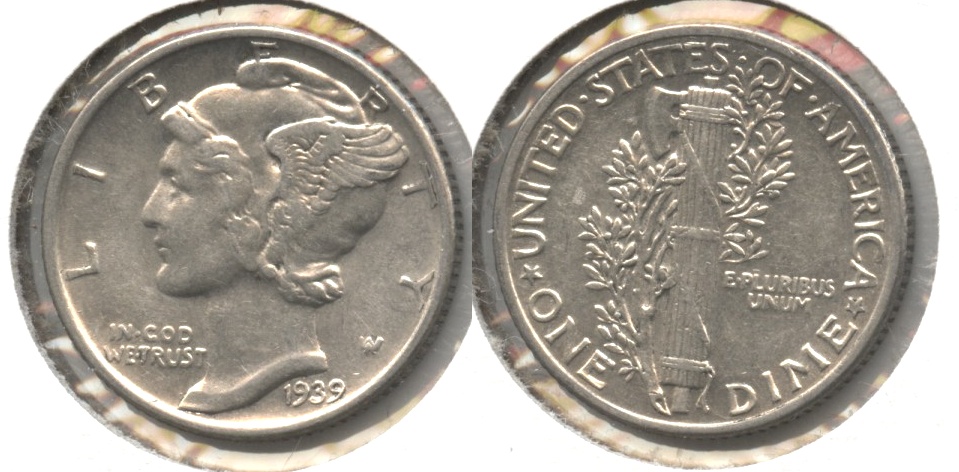 1939 Mercury Dime AU-50 #p