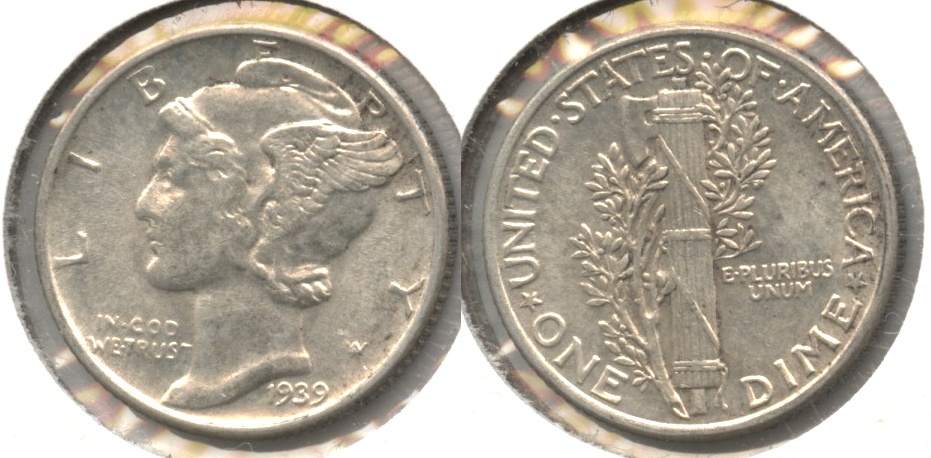 1939 Mercury Dime AU-55 #a