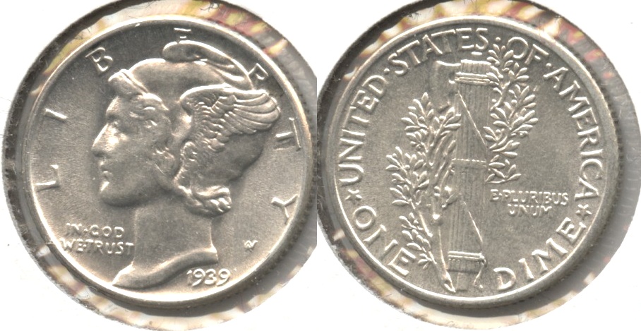 1939 Mercury Dime AU-55 #b