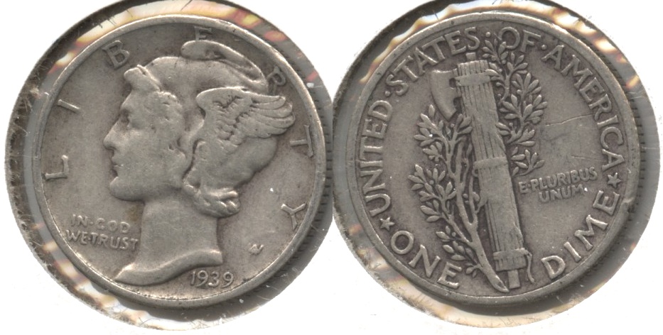 1939 Mercury Dime Fine-12 #ae