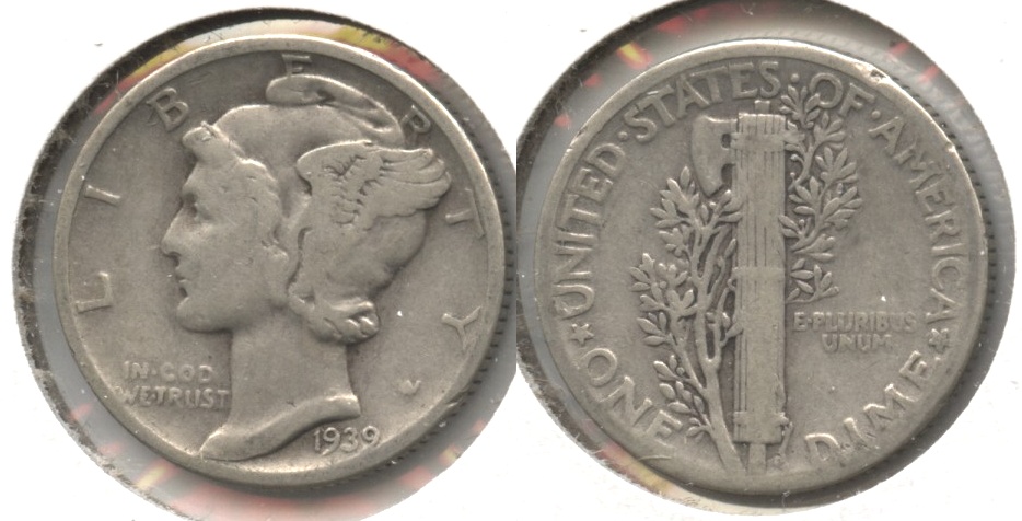 1939 Mercury Dime Fine-12 #ah