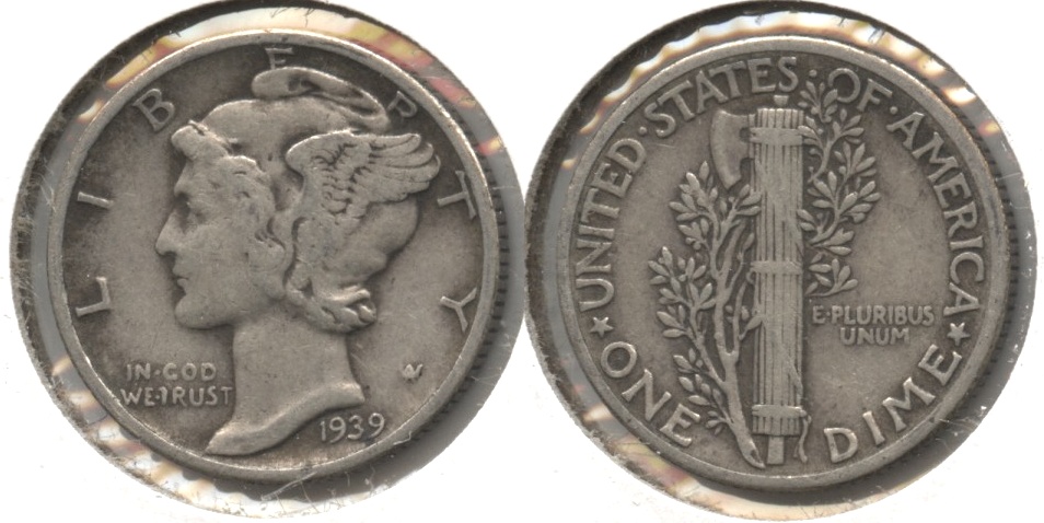 1939 Mercury Dime Fine-12 #m