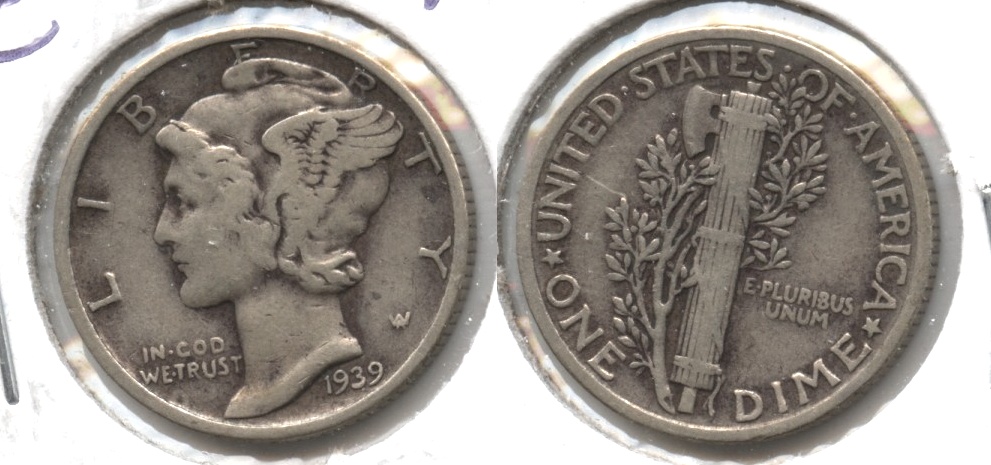 1939 Mercury Dime Fine-12 #o
