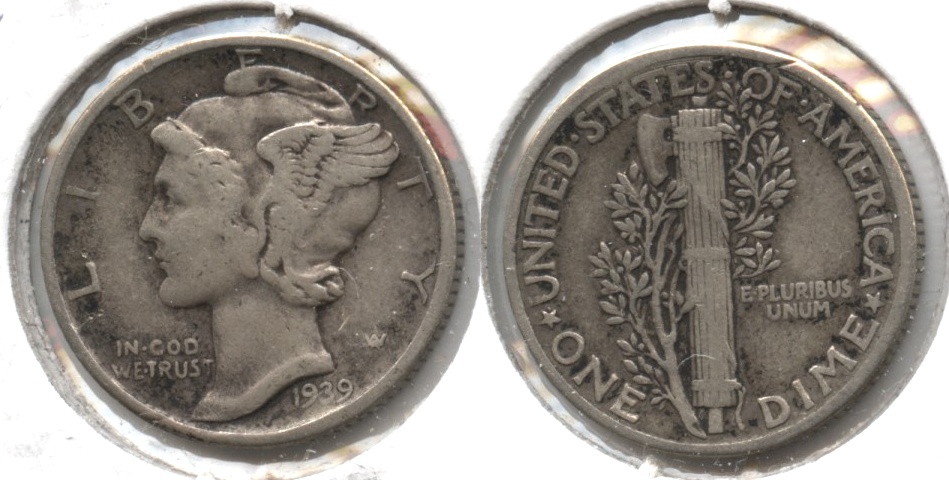 1939 Mercury Dime Fine-12 #x