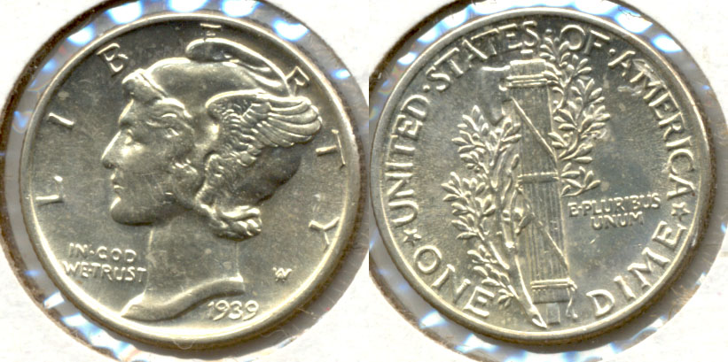 1939 Mercury Dime MS-60 d