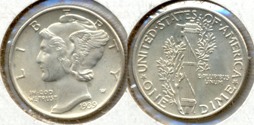 1939 Mercury Dime MS-60 e