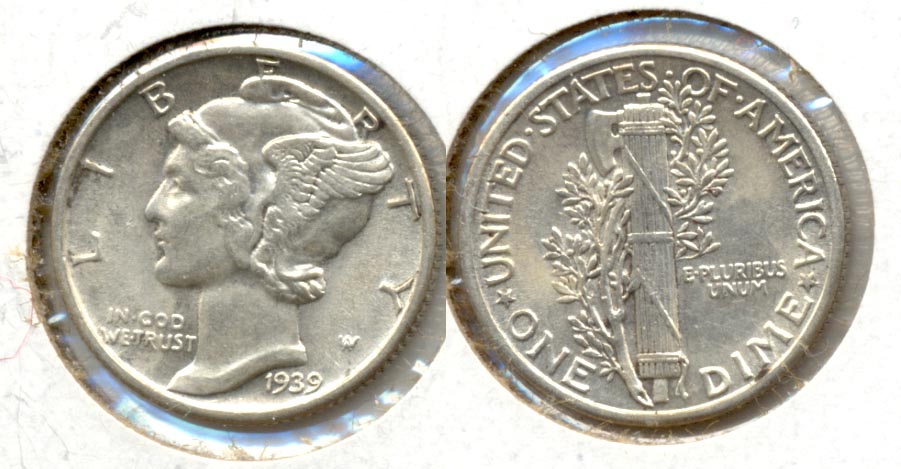 1939 Mercury Dime MS-60 i