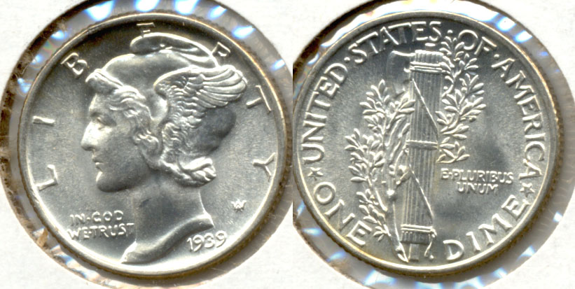 1939 Mercury Dime MS-63 a