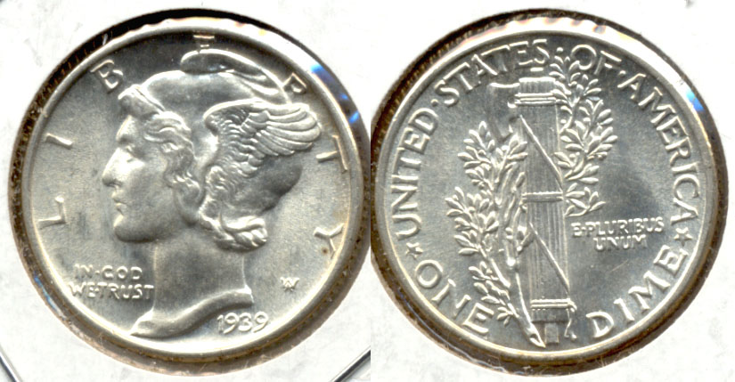 1939 Mercury Dime MS-63 d