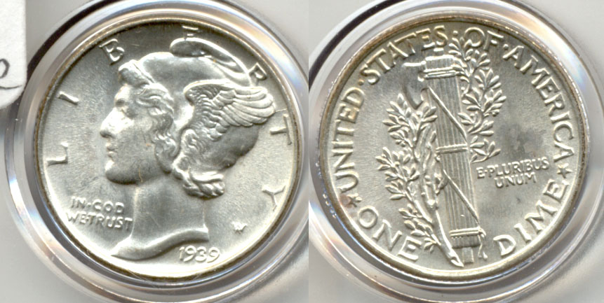 1939 Mercury Dime MS-63 e