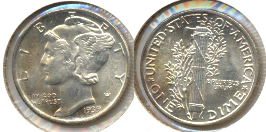 1939 Mercury Dime MS-64 l