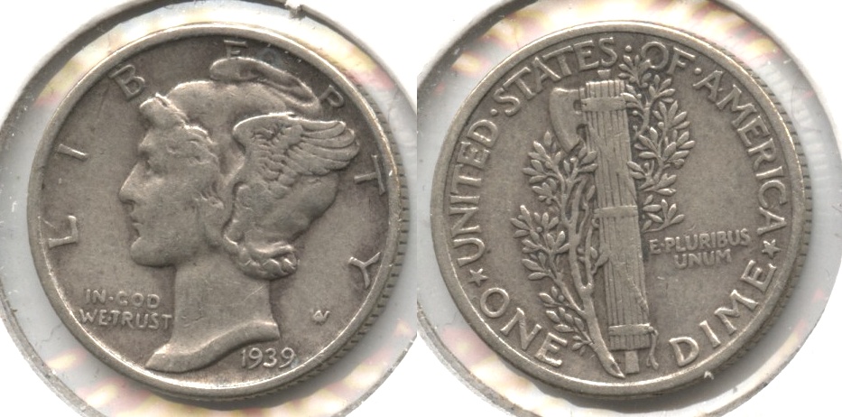 1939 Mercury Dime VF-20 #d