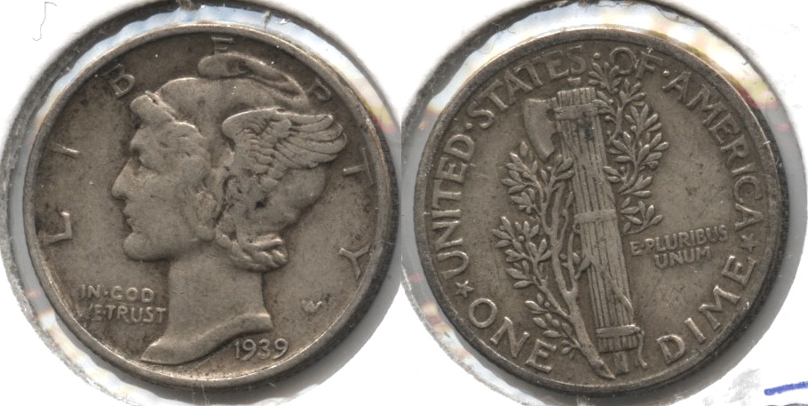 1939 Mercury Dime VF-20 #e