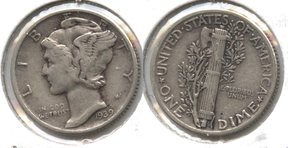 1939 Mercury Dime VF-20 #h